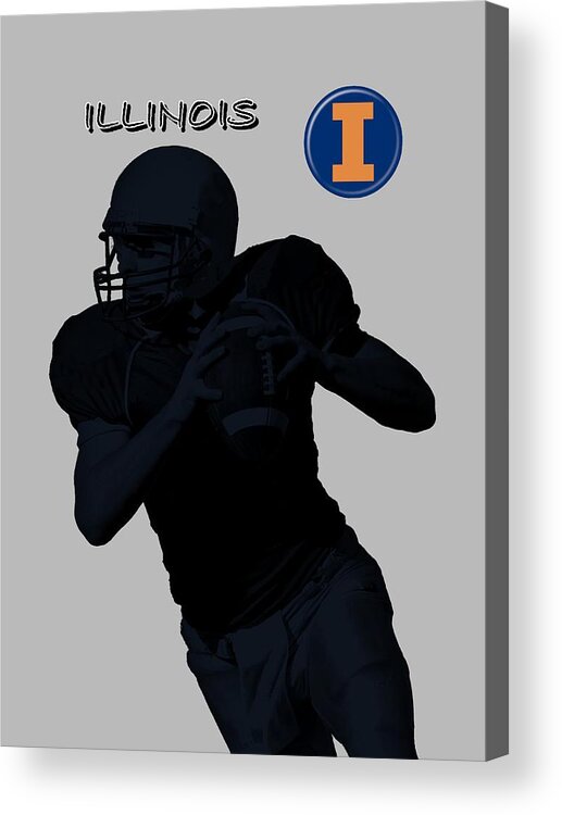 Football Acrylic Print featuring the digital art Illinois Football by David Dehner