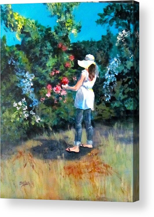 Garden Acrylic Print featuring the painting In the Garden by Barbara O'Toole