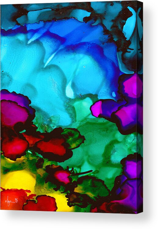 Tropical Acrylic Print featuring the painting Inlet by Angela Treat Lyon