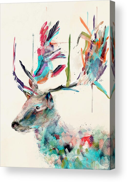 Deer Acrylic Print featuring the painting Into The Wild by Bri Buckley