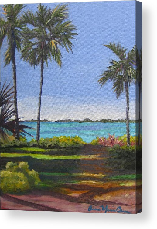 Palm Acrylic Print featuring the painting Islamorada Alley by Anne Marie Brown