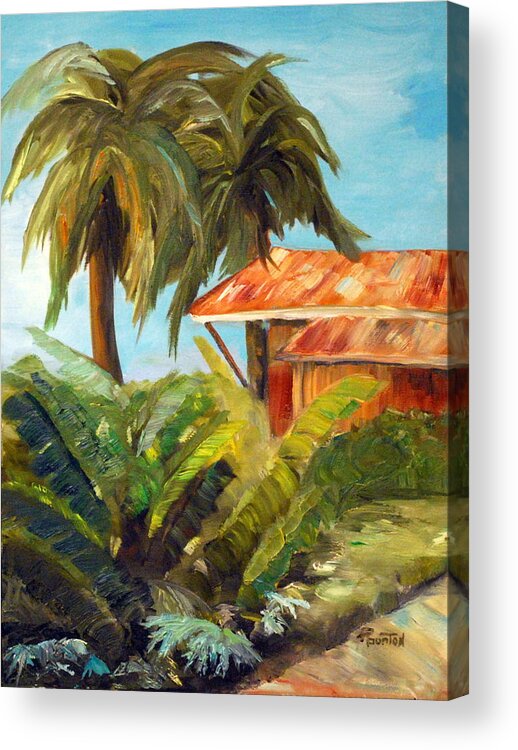 Tropical Acrylic Print featuring the painting Island Sugar Shack by Phil Burton