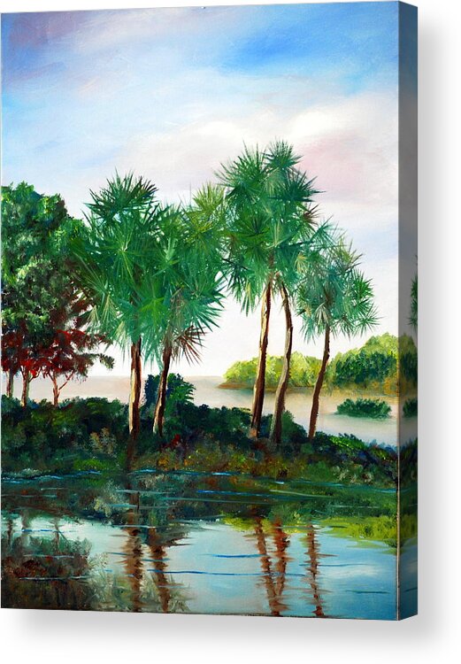 Palms Acrylic Print featuring the painting Isle of Palms by Phil Burton