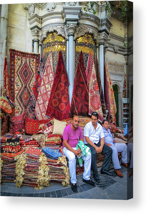 Istanbul Acrylic Print featuring the photograph Istanbul Rug Merchants by Ross Henton