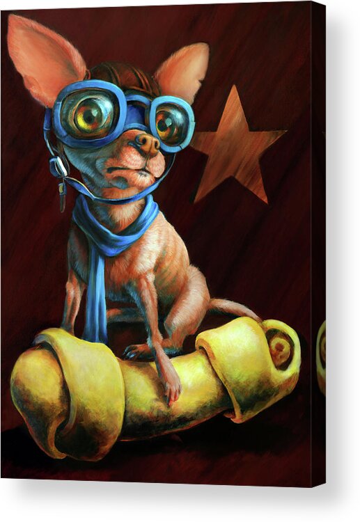 Chihuahua Acrylic Print featuring the painting I've Got Mine by Vanessa Bates