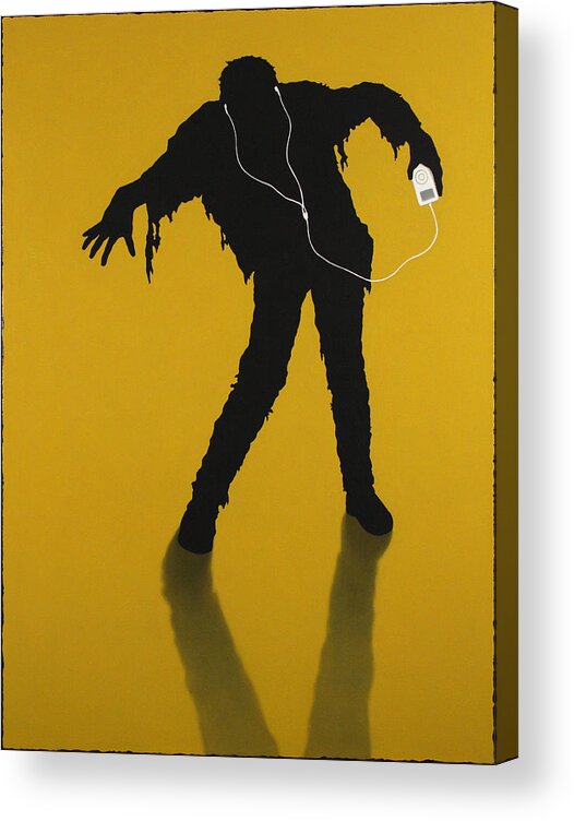 Ipod Acrylic Print featuring the painting iZombie by James W Johnson