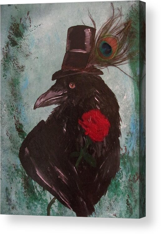 Raven Acrylic Print featuring the painting Jack the Ladd by Susan Voidets