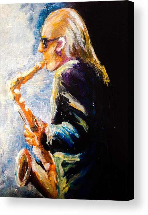 Jazz Acrylic Print featuring the painting Jazz Man by Karen Ferrand Carroll