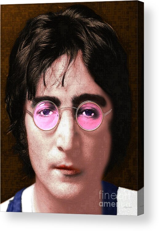 Wingsdomain Acrylic Print featuring the photograph John Lennon The Beatles 20160522 by Wingsdomain Art and Photography
