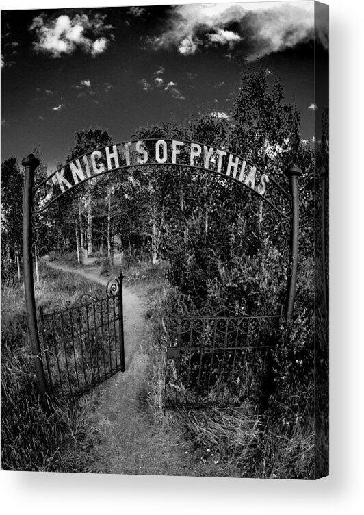 Cemetery Acrylic Print featuring the photograph Knights Of Pythias Gate by Kevin Munro