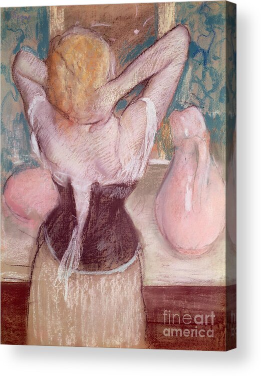 Toilette Acrylic Print featuring the painting La Toilette by Edgar Degas