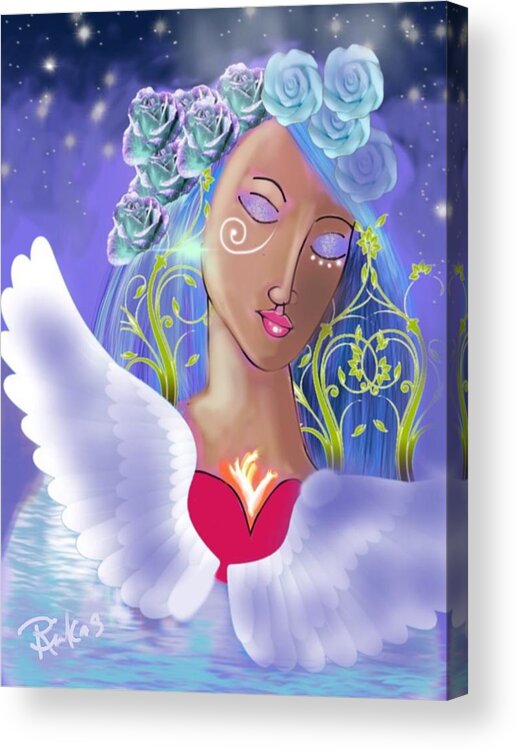 Lady Acrylic Print featuring the digital art Lady of Nocturnal Blessings by Serenity Studio Art