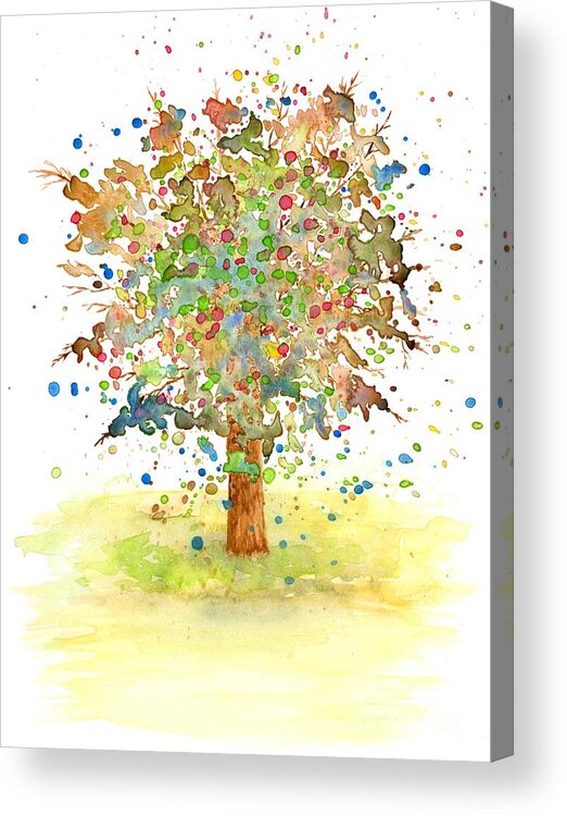 Tree Acrylic Print featuring the painting Landscape 466 by Lucie Dumas