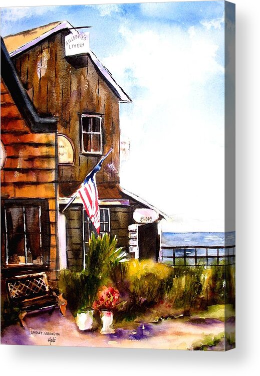Langley Acrylic Print featuring the painting Langley Washington by Marti Green