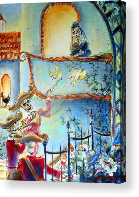 Day Of The Dead Acrylic Print featuring the painting Las Mananitas by Heather Calderon