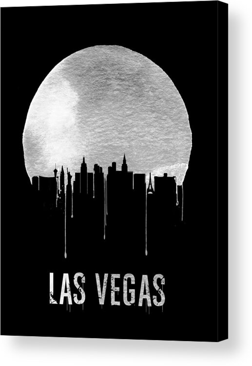 Las Vegas Acrylic Print featuring the painting Las Vegas Skyline Black by Naxart Studio