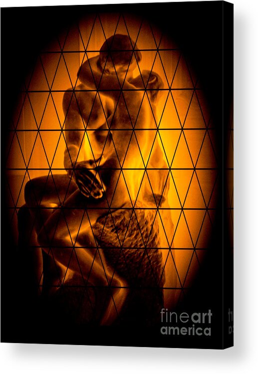 The Kiss Acrylic Print featuring the photograph Le Baiser, The Kiss, by Auguste Rodin by Al Bourassa