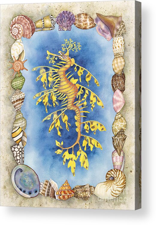 Leafy Sea Dragon Acrylic Print featuring the painting Leafy Sea Dragon by Lucy Arnold