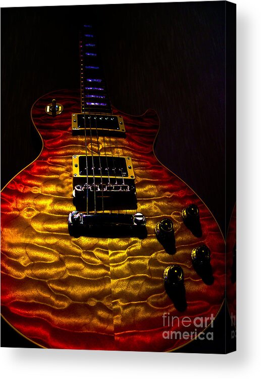 Guitar Acrylic Print featuring the digital art Guitar Custom Quilt Top Spotlight Series by Guitarwacky Fine Art