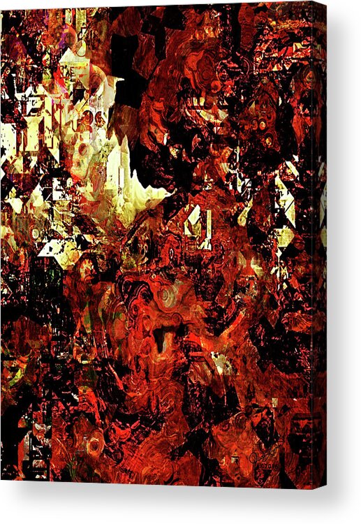 Red Acrylic Print featuring the digital art Life on Mars by Judi Lynn