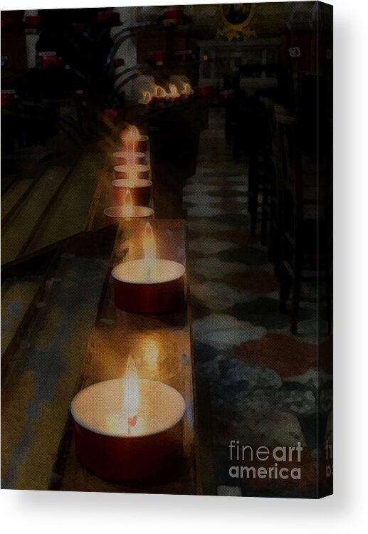 Candles Acrylic Print featuring the digital art Light a Candle by Diana Rajala