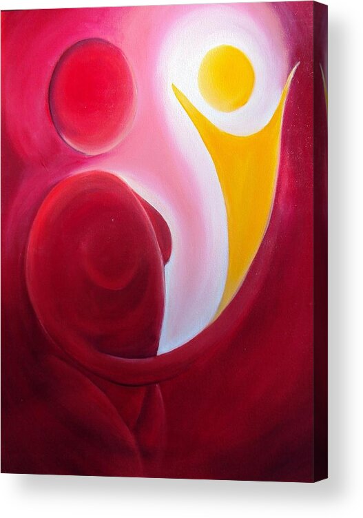 Red Acrylic Print featuring the painting Light of My Life by Jennifer Hannigan-Green