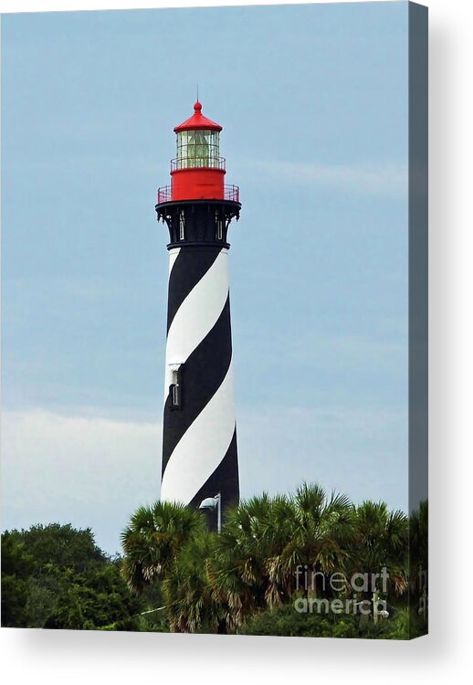 Lighthouse Acrylic Print featuring the photograph Lighthouse Above The Trees by D Hackett