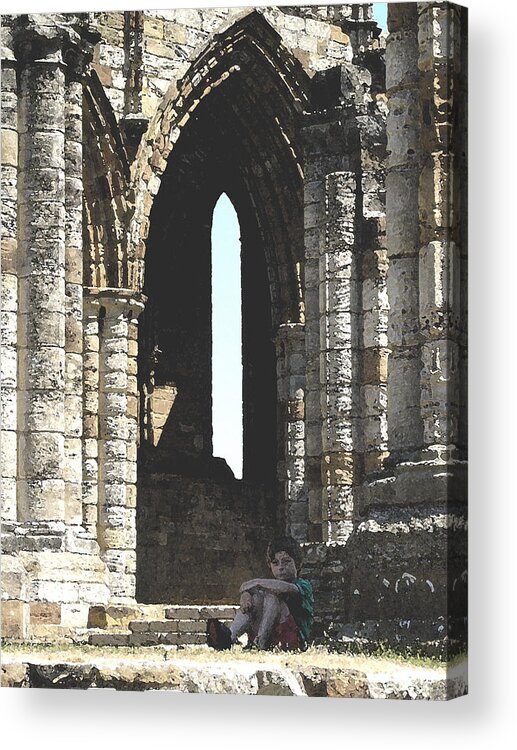 Arch Acrylic Print featuring the photograph Little boy under the arch by Susan Baker