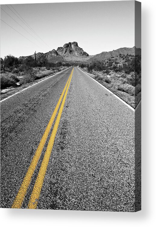 Arizona Acrylic Print featuring the photograph Lonely Road by Steven Myers