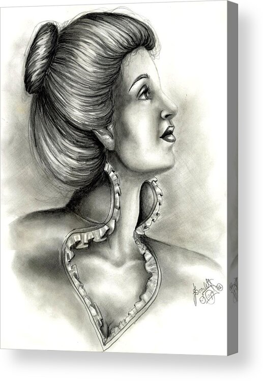 Graphite Acrylic Print featuring the drawing Look Above Yourself by Scarlett Royale