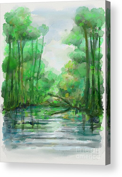 Forest Acrylic Print featuring the painting Lost in colors by Ivana Westin