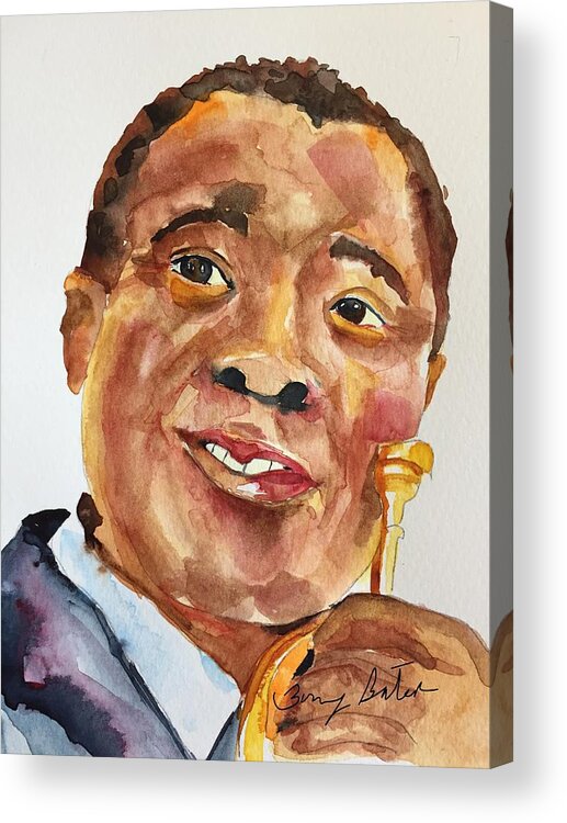 Musician Acrylic Print featuring the painting Louis Armstrong by Bonny Butler