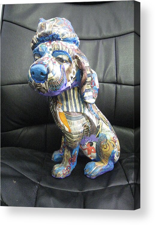 Sculpture Acrylic Print featuring the sculpture Lovely Dog by Sima Amid Wewetzer