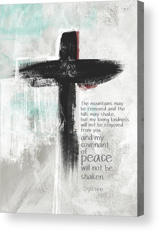 Cross Acrylic Print featuring the mixed media Loving Kindness Cross- Art by Linda Woods by Linda Woods