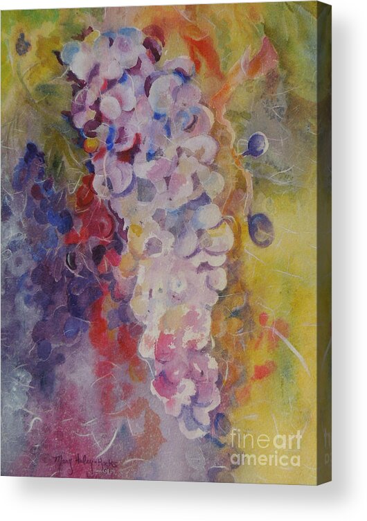 Grapes Acrylic Print featuring the painting Luscious Grapes by Mary Haley-Rocks