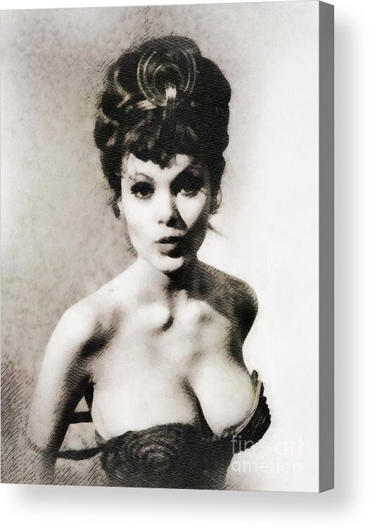 Hollywood Acrylic Print featuring the painting Madeline Smith, Vintage Actress by Esoterica Art Agency