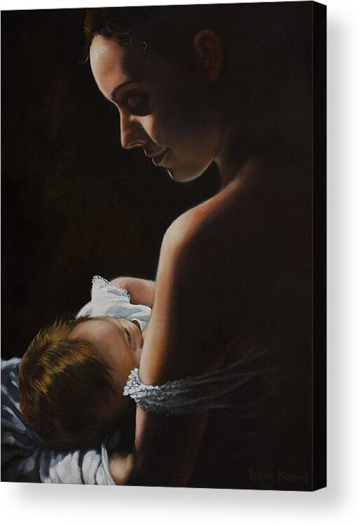 Young Woman Acrylic Print featuring the painting Madonna and Child by Harvie Brown