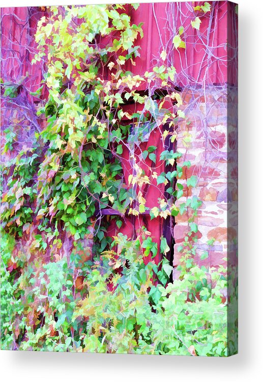 Magick Of Autumn Acrylic Print featuring the painting Magick of Autumn 4 by Jeelan Clark