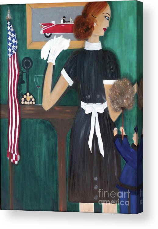 Maid Acrylic Print featuring the painting Maid In America by Artist Linda Marie