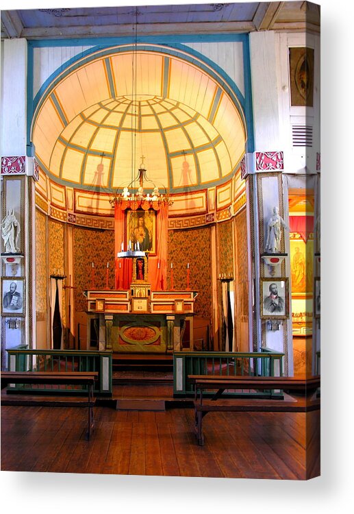 Architecture Acrylic Print featuring the photograph Main altar Sacre Couer by C Thomas Cooney