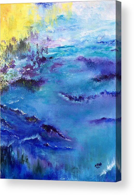 Impressionist Acrylic Print featuring the painting Maine Coast, First Impression by Terry R MacDonald