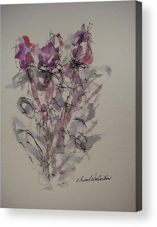 Floral Acrylic Print featuring the painting Majestic Floral NN by Edward Wolverton