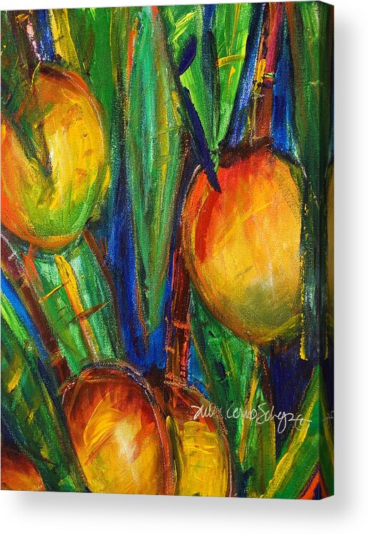 A4-csm0143 Acrylic Print featuring the painting Mango Tree by Julie Kerns Schaper - Printscapes