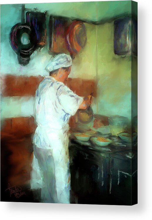 Restaurant Acrylic Print featuring the painting Marcello's Wife by Colleen Taylor