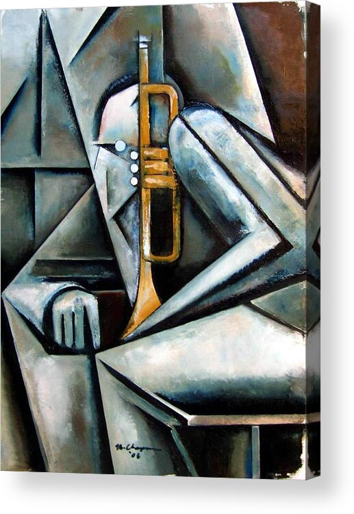 Jazz Trumpet Miles Davis Acrylic Print featuring the painting Masqualero by Martel Chapman