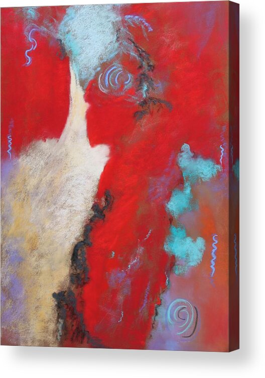 Red Acrylic Print featuring the painting Masquerade by M Diane Bonaparte