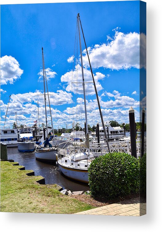 Sailboats Acrylic Print featuring the photograph Masts by Linda Brown