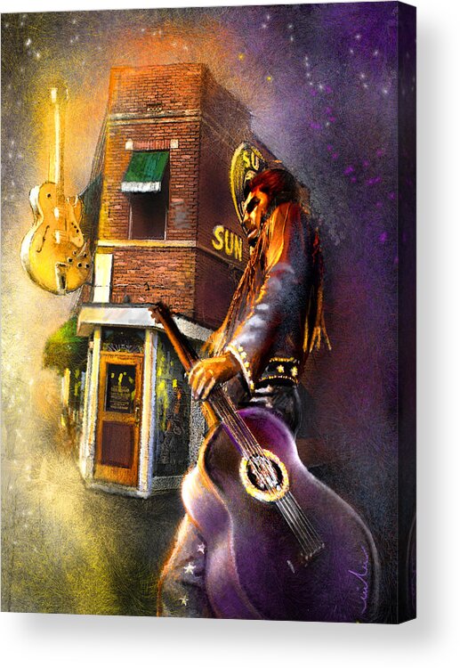 Memphis Acrylic Print featuring the painting Memphis Nights 06 by Miki De Goodaboom