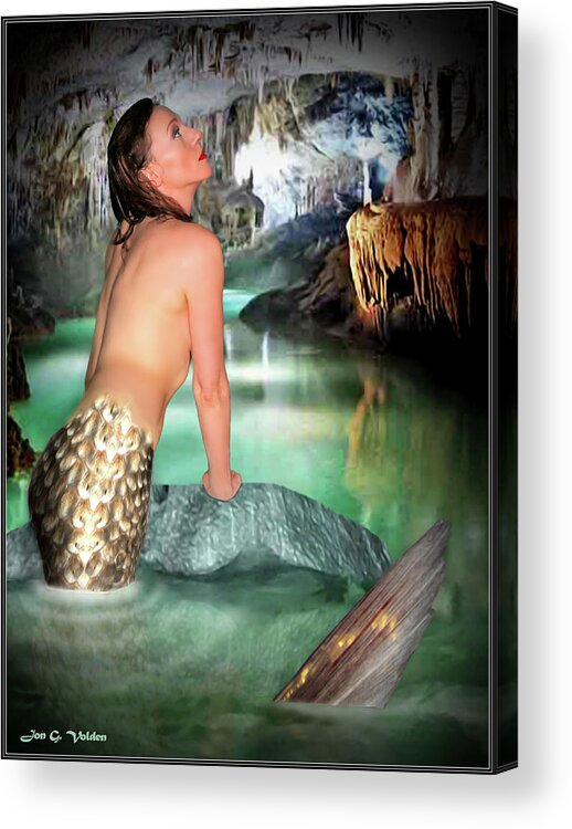 Mermaid Acrylic Print featuring the photograph Mermaid In A Cave by Jon Volden