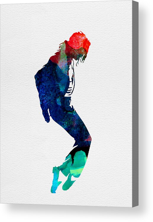 Michael Jackson Acrylic Print featuring the painting Michael Watercolor by Naxart Studio